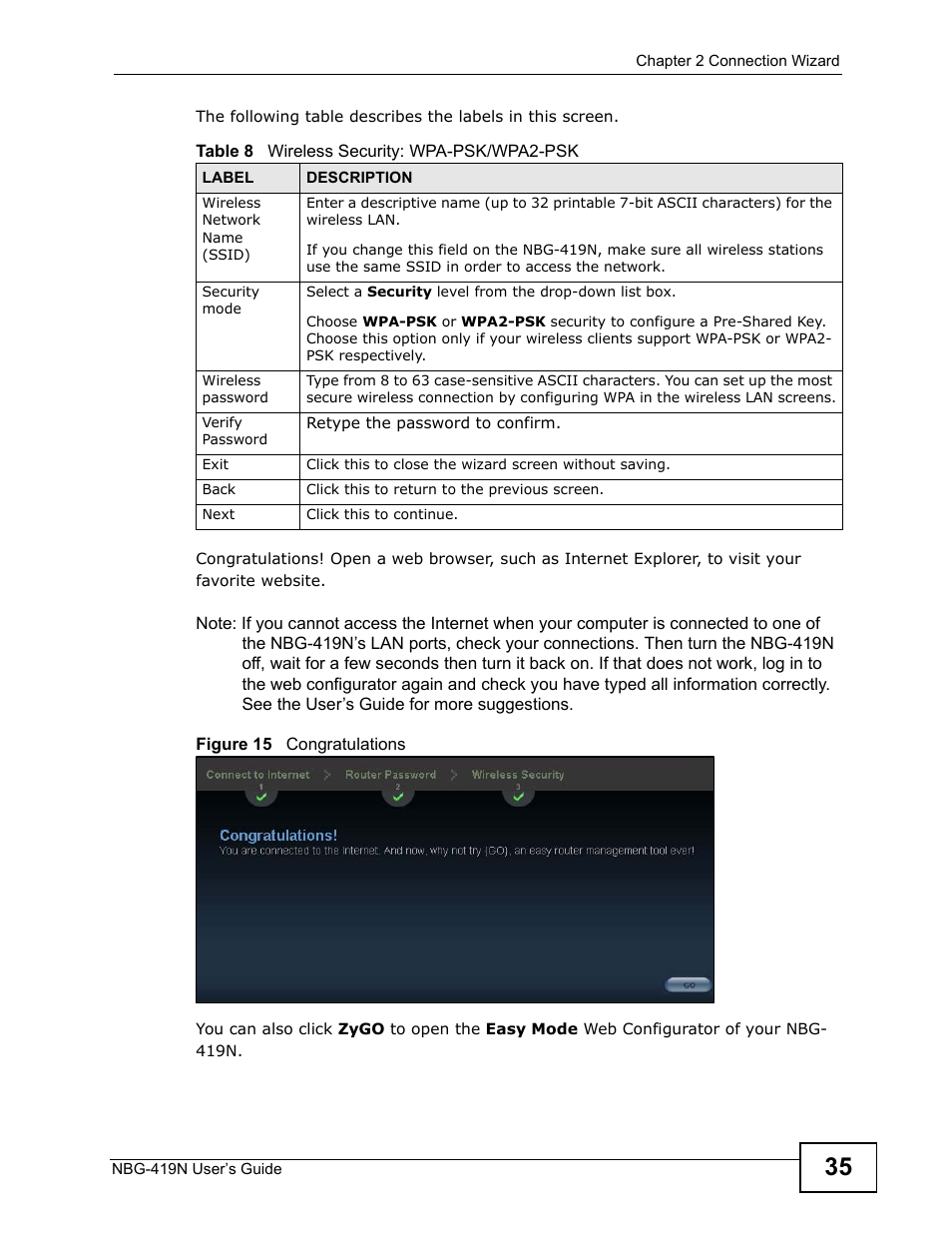 ZyXEL Communications NBG-419N User Manual | Page 35 / 294
