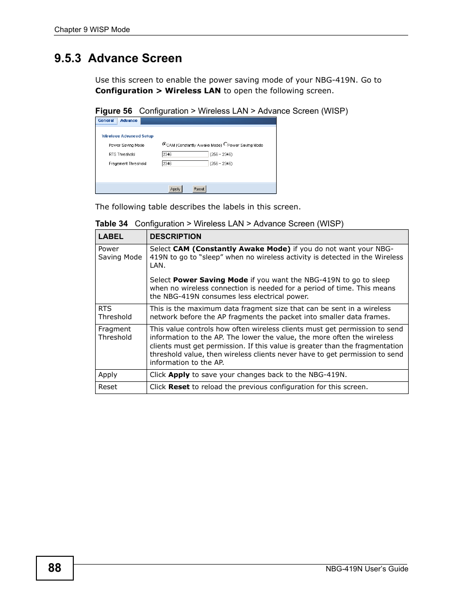 3 advance screen | ZyXEL Communications NBG-419N User Manual | Page 88 / 294