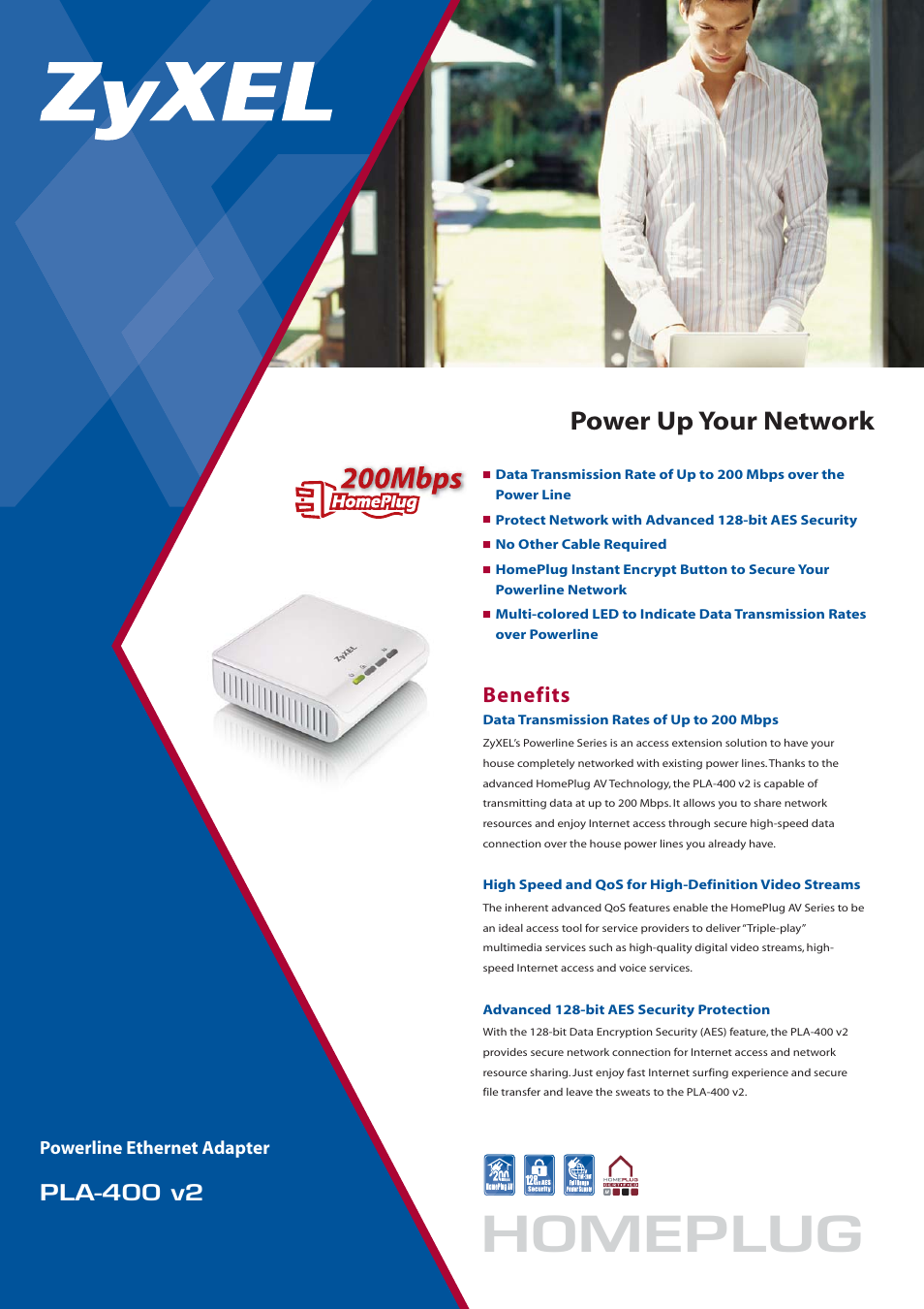 ZyXEL Communications PLA-400 v2 User Manual | 2 pages