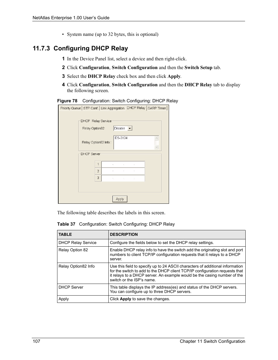 3 configuring dhcp relay | ZyXEL Communications 1 User Manual | Page 108 / 174