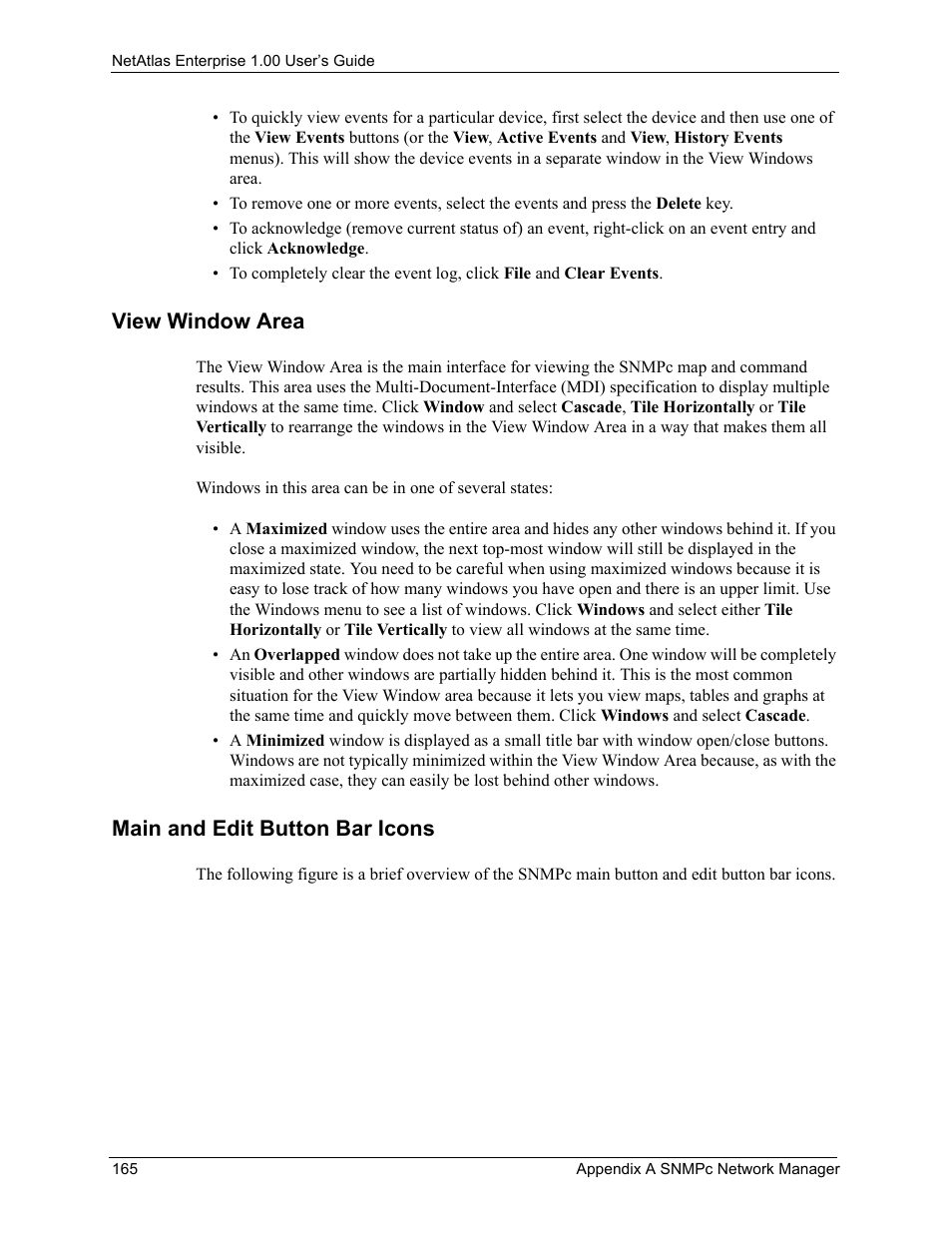 View window area, Main and edit button bar icons, View window area • main and edit button bar icons | ZyXEL Communications 1 User Manual | Page 166 / 174