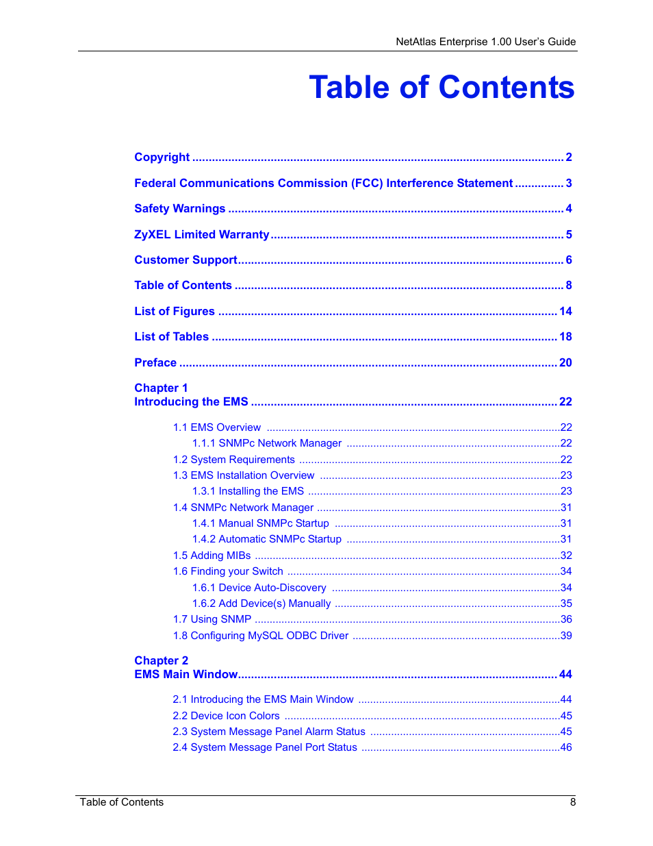 ZyXEL Communications 1 User Manual | Page 9 / 174