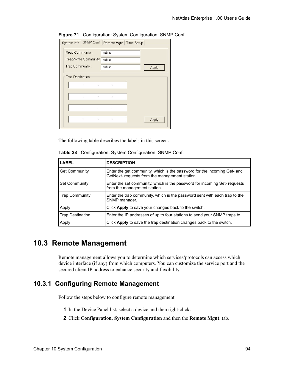 3 remote management, 1 configuring remote management | ZyXEL Communications 1 User Manual | Page 95 / 174