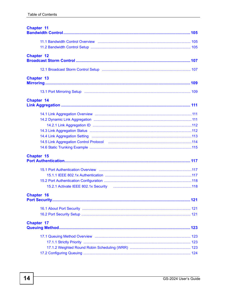 ZyXEL Communications ZyXEL Dimension GS-2024 User Manual | Page 14 / 266