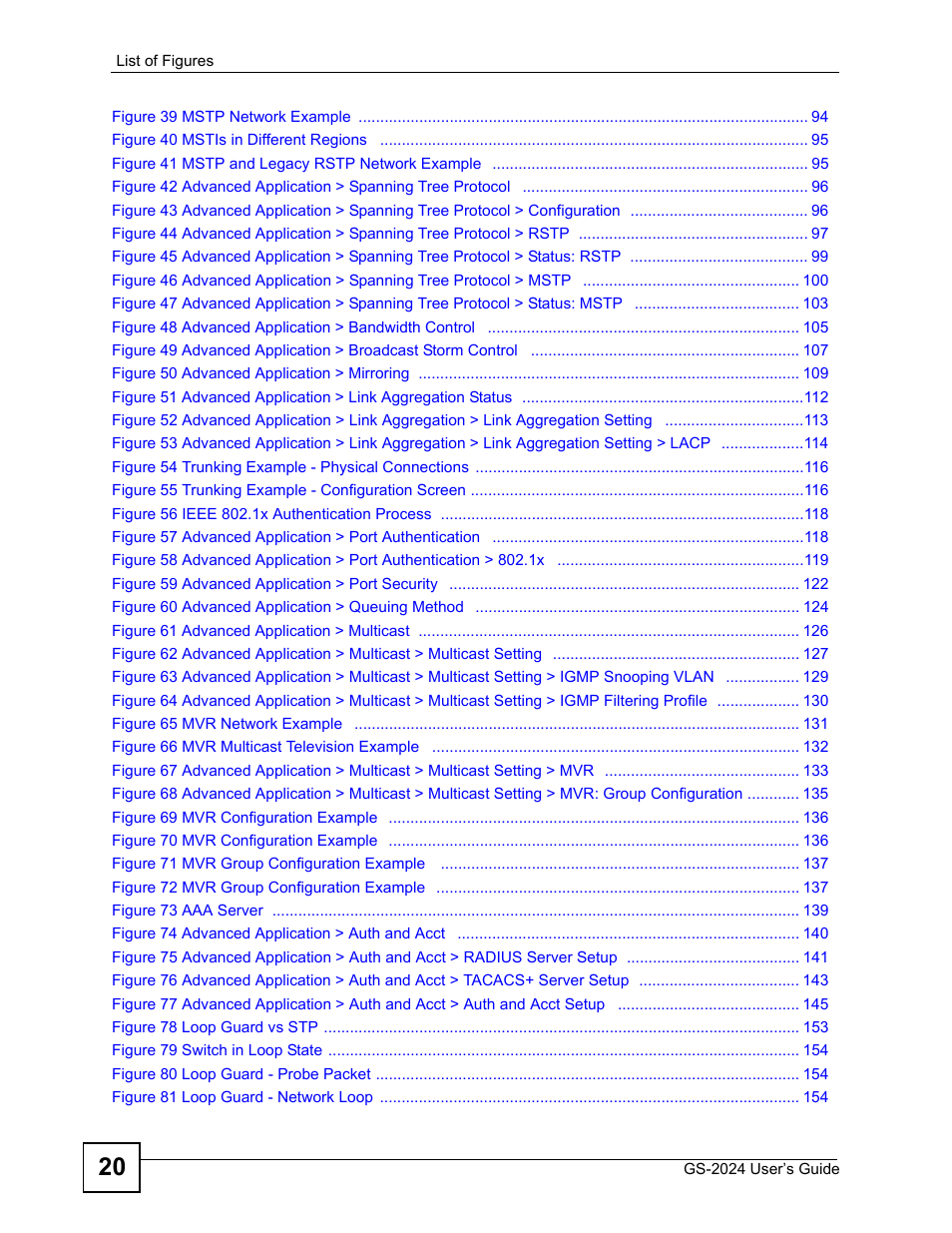 ZyXEL Communications ZyXEL Dimension GS-2024 User Manual | Page 20 / 266