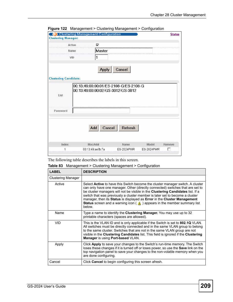 ZyXEL Communications ZyXEL Dimension GS-2024 User Manual | Page 209 / 266