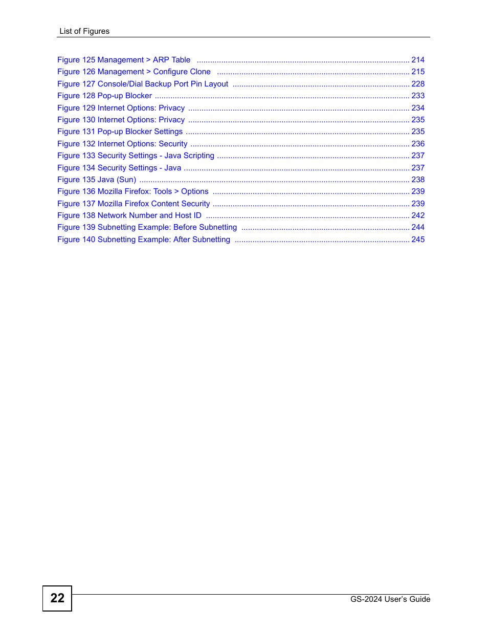 ZyXEL Communications ZyXEL Dimension GS-2024 User Manual | Page 22 / 266