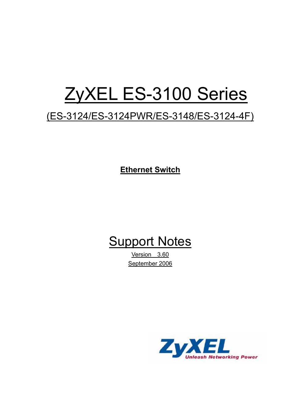 ZyXEL Communications ZyXEL Dimension ES-3124-4F User Manual | 144 pages
