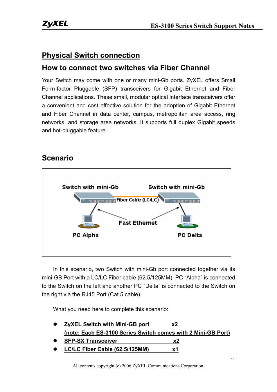 Scenario | ZyXEL Communications ZyXEL Dimension ES-3124-4F User Manual | Page 11 / 144