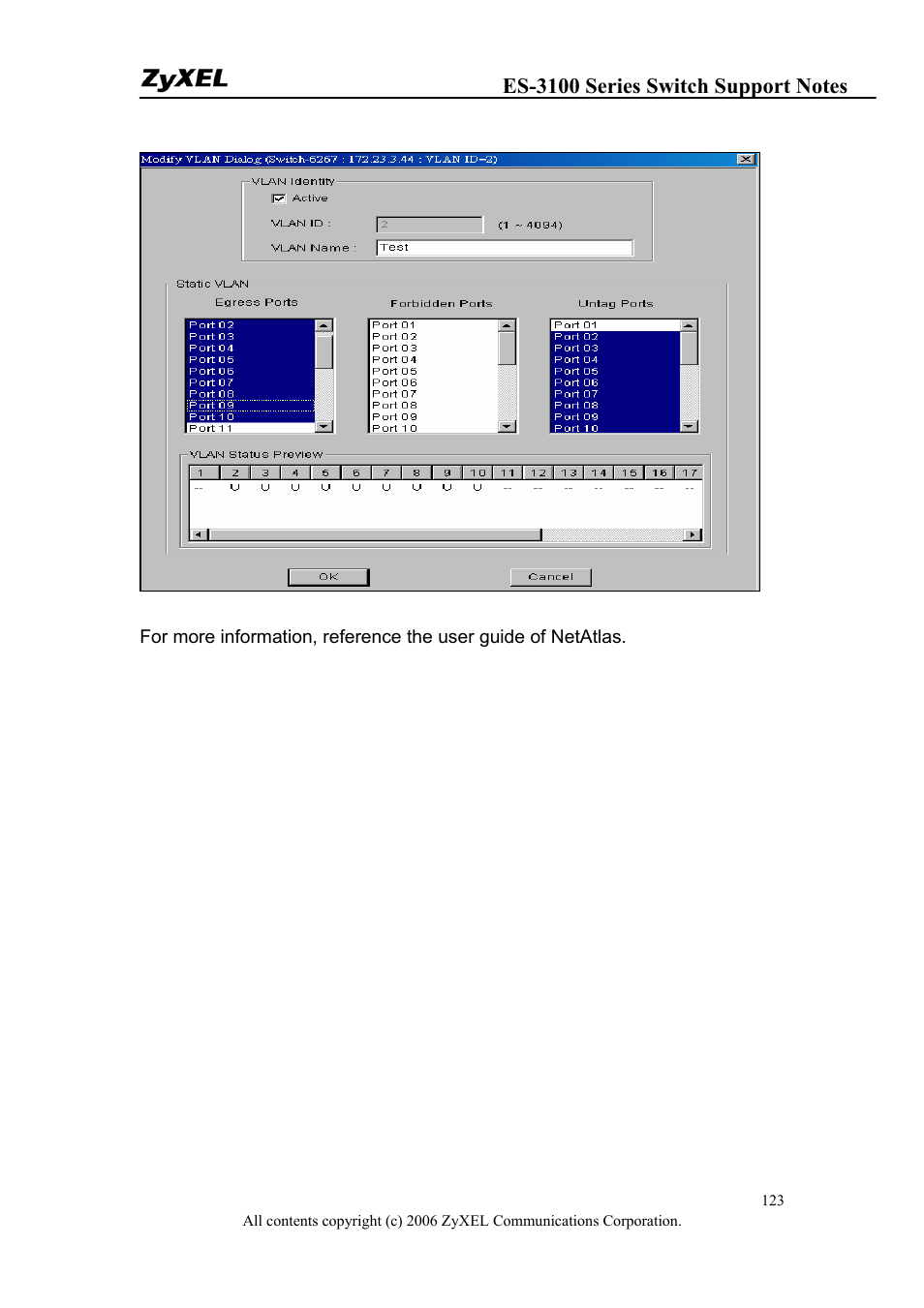ZyXEL Communications ZyXEL Dimension ES-3124-4F User Manual | Page 123 / 144