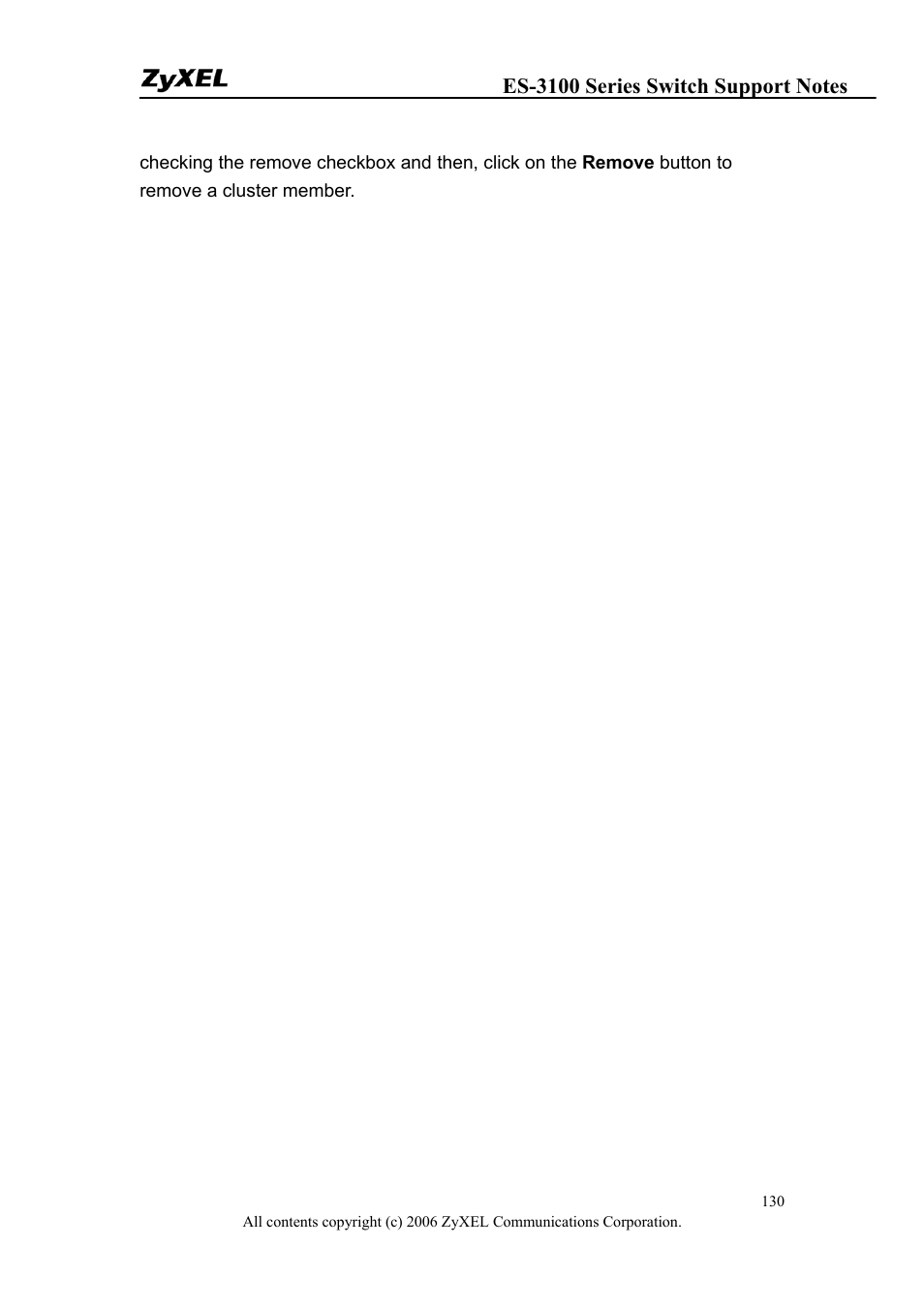 ZyXEL Communications ZyXEL Dimension ES-3124-4F User Manual | Page 130 / 144