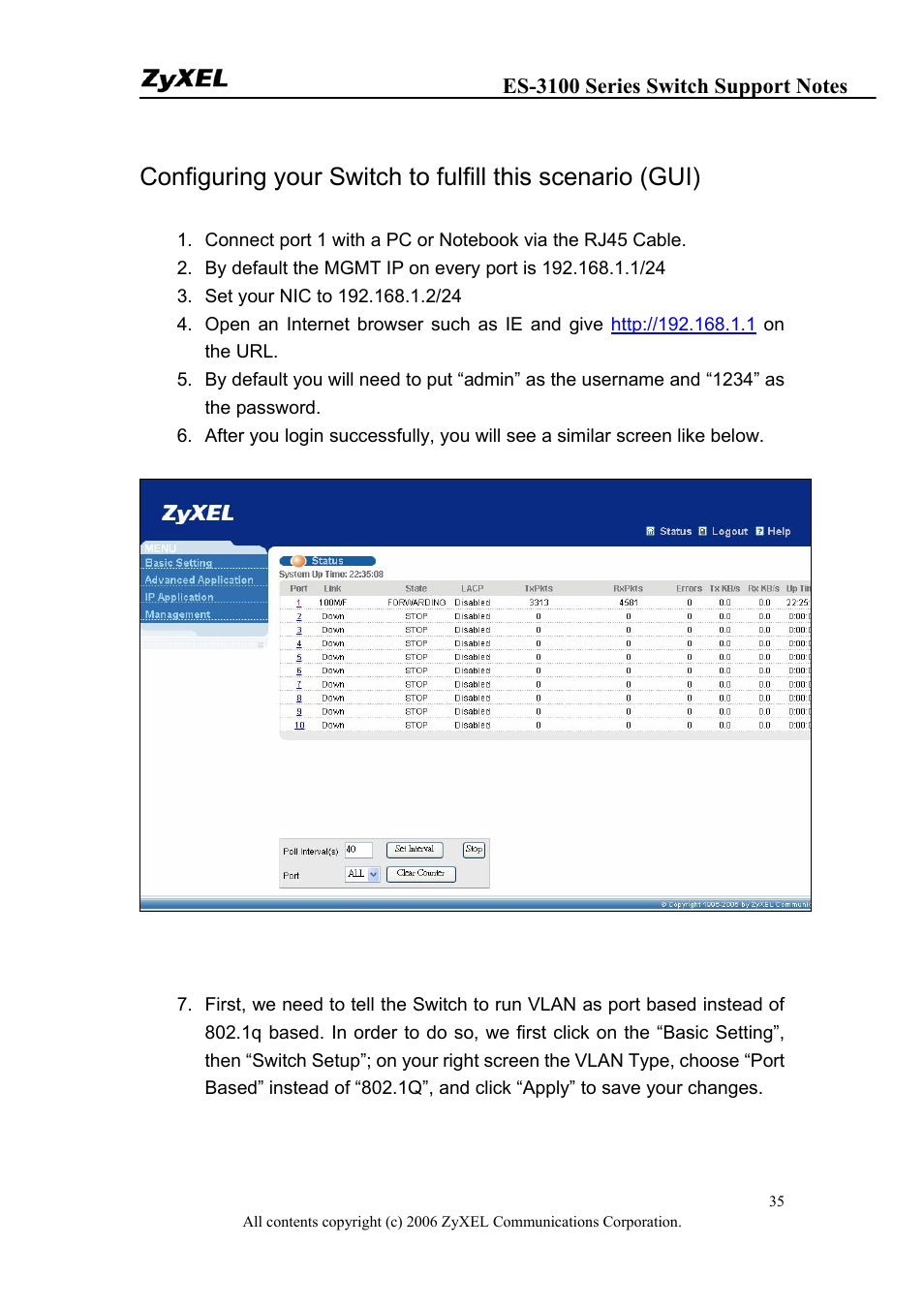 ZyXEL Communications ZyXEL Dimension ES-3124-4F User Manual | Page 35 / 144