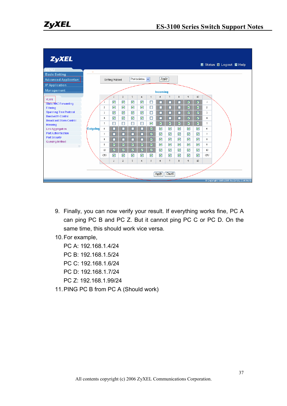 ZyXEL Communications ZyXEL Dimension ES-3124-4F User Manual | Page 37 / 144