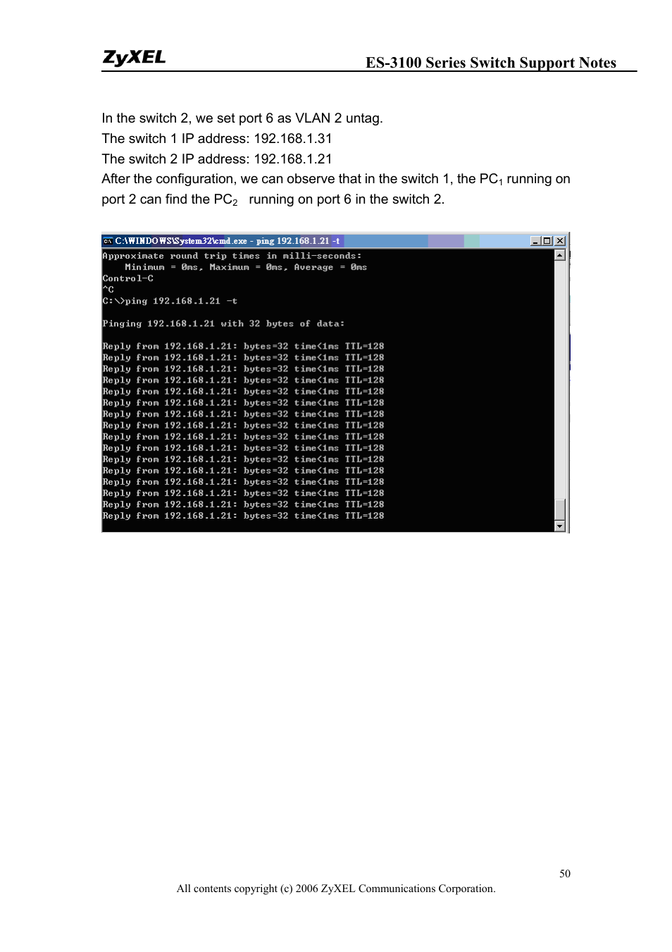 ZyXEL Communications ZyXEL Dimension ES-3124-4F User Manual | Page 50 / 144