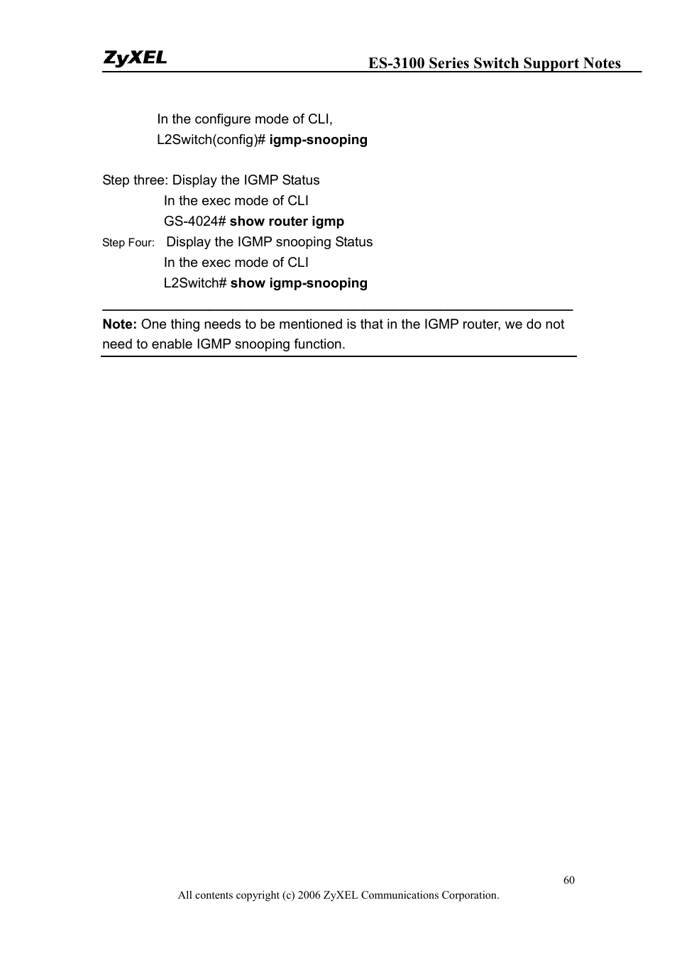 ZyXEL Communications ZyXEL Dimension ES-3124-4F User Manual | Page 60 / 144