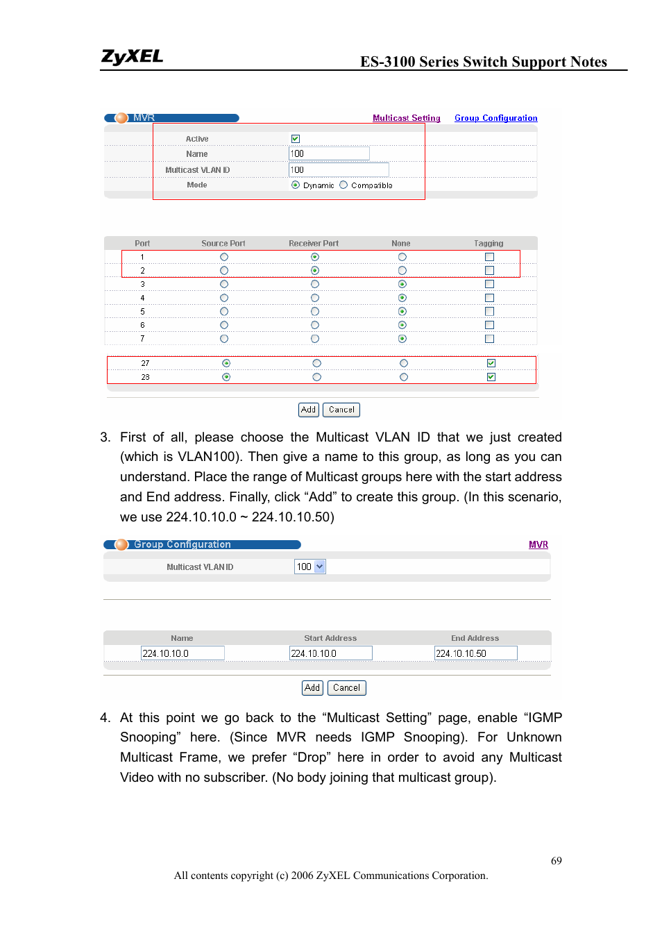 ZyXEL Communications ZyXEL Dimension ES-3124-4F User Manual | Page 69 / 144