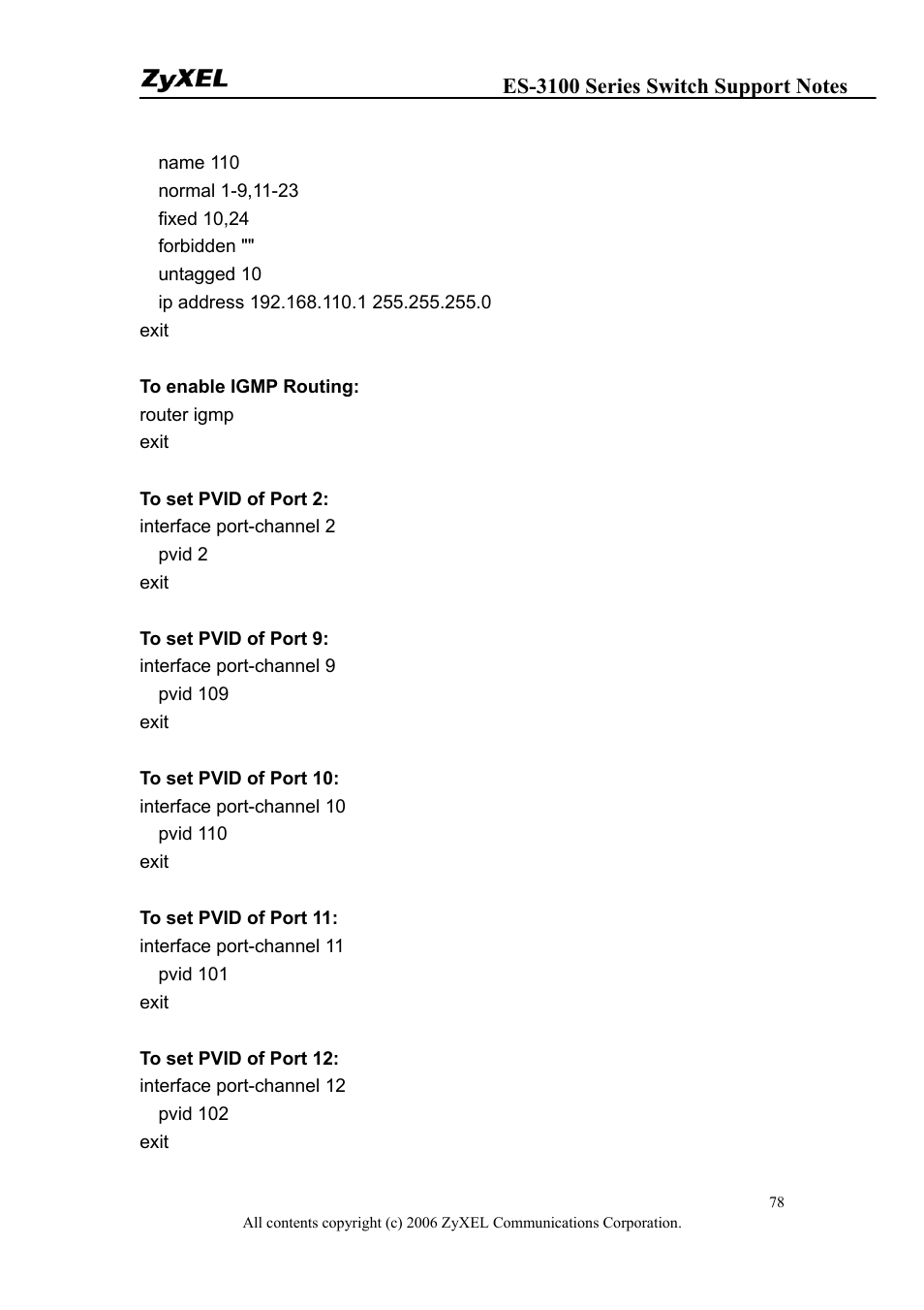 ZyXEL Communications ZyXEL Dimension ES-3124-4F User Manual | Page 78 / 144