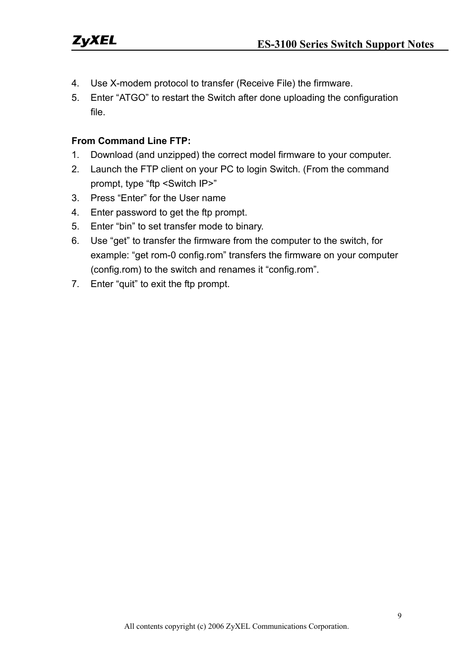 ZyXEL Communications ZyXEL Dimension ES-3124-4F User Manual | Page 9 / 144