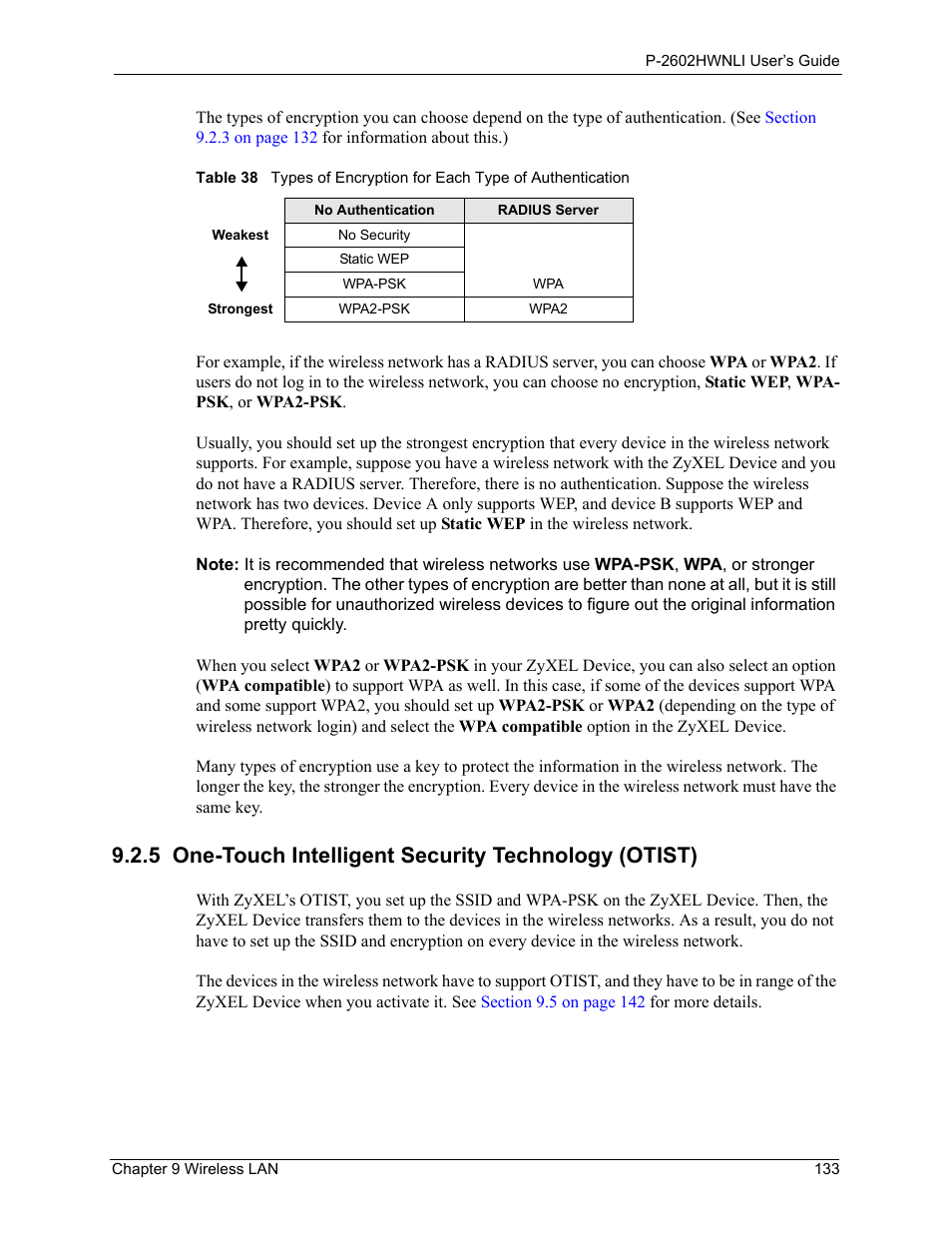 ZyXEL Communications 802.11g Wireless ADSL2+ 4-port VoIP IAD P-2602HWNLI User Manual | Page 133 / 442