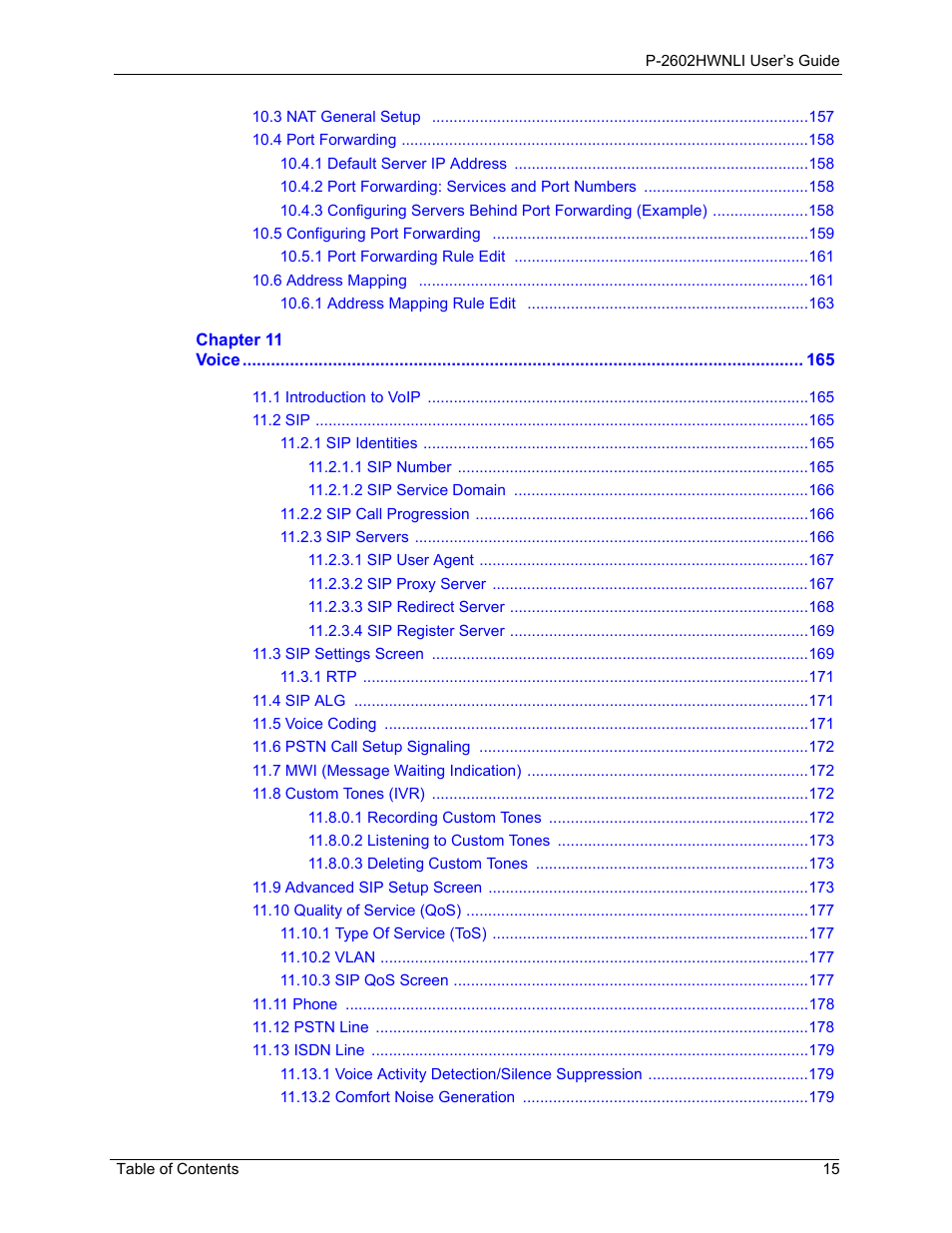 ZyXEL Communications 802.11g Wireless ADSL2+ 4-port VoIP IAD P-2602HWNLI User Manual | Page 15 / 442