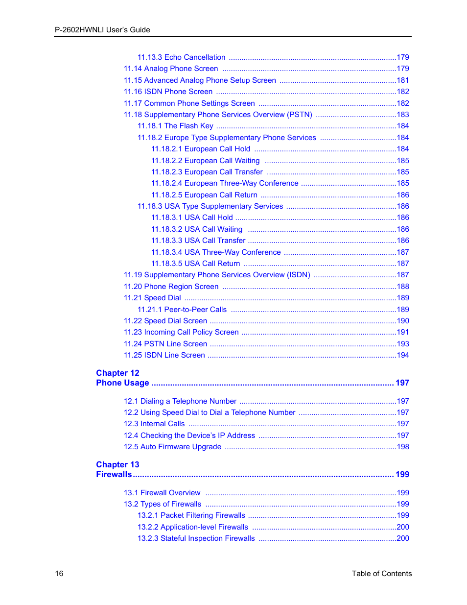 ZyXEL Communications 802.11g Wireless ADSL2+ 4-port VoIP IAD P-2602HWNLI User Manual | Page 16 / 442