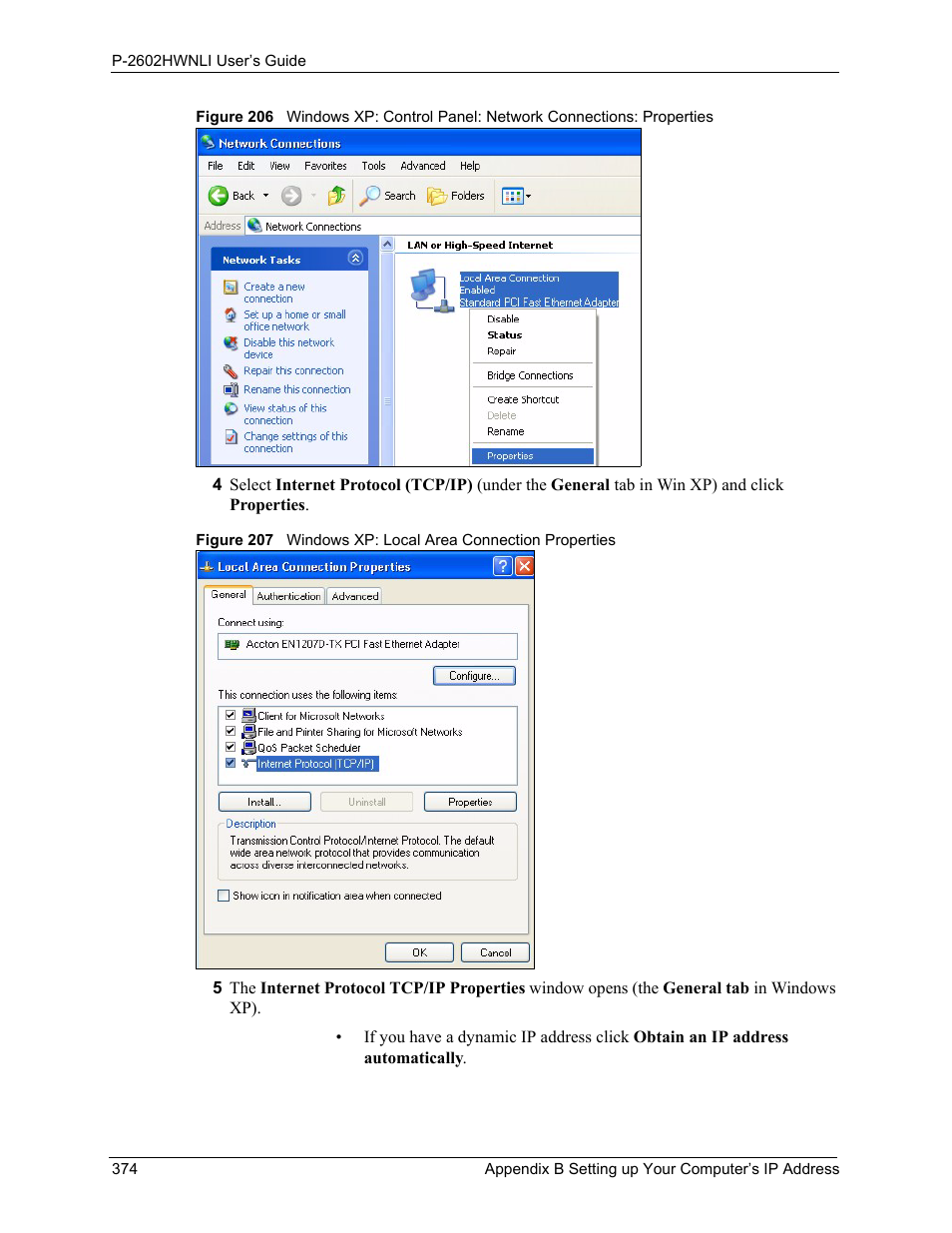 ZyXEL Communications 802.11g Wireless ADSL2+ 4-port VoIP IAD P-2602HWNLI User Manual | Page 374 / 442