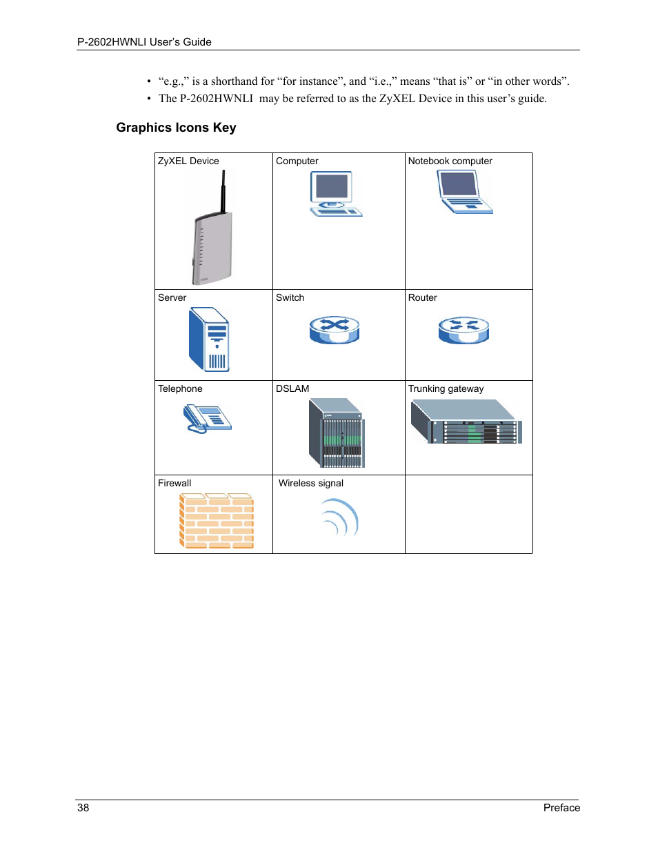 ZyXEL Communications 802.11g Wireless ADSL2+ 4-port VoIP IAD P-2602HWNLI User Manual | Page 38 / 442