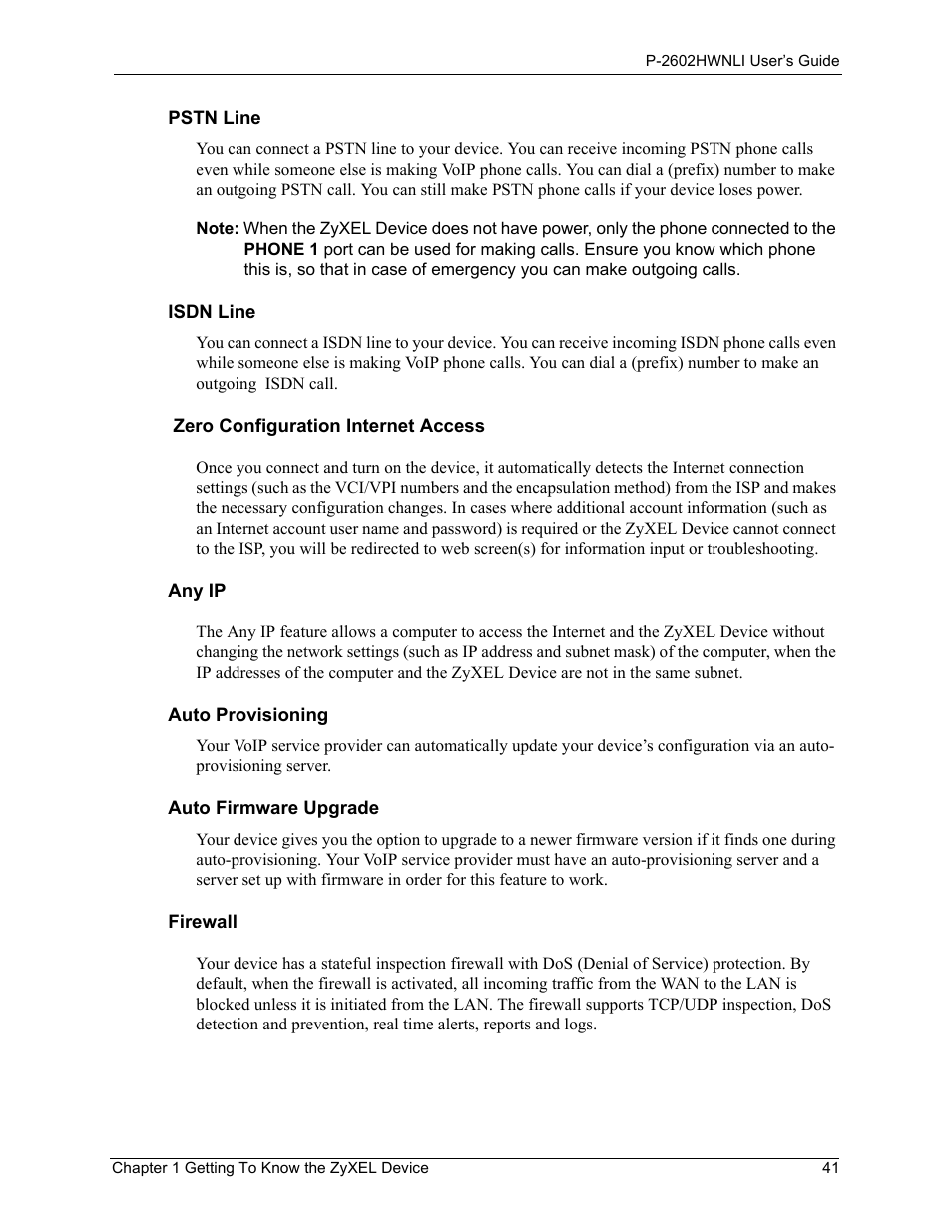 ZyXEL Communications 802.11g Wireless ADSL2+ 4-port VoIP IAD P-2602HWNLI User Manual | Page 41 / 442