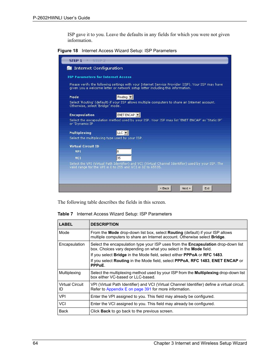 ZyXEL Communications 802.11g Wireless ADSL2+ 4-port VoIP IAD P-2602HWNLI User Manual | Page 64 / 442