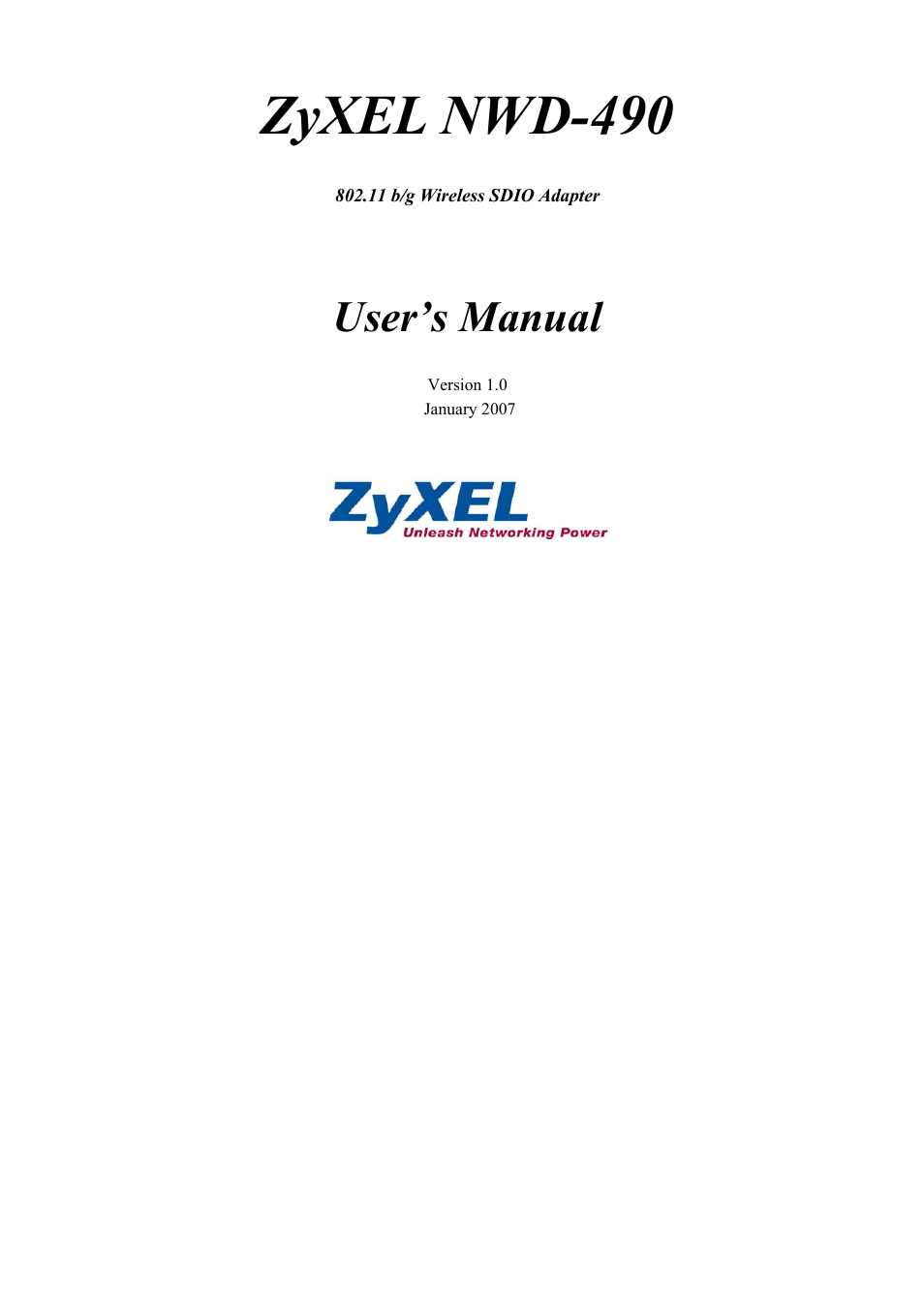 ZyXEL Communications NWD-490 User Manual | 12 pages