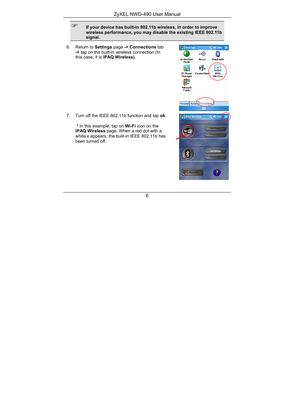 ZyXEL Communications NWD-490 User Manual | Page 7 / 12