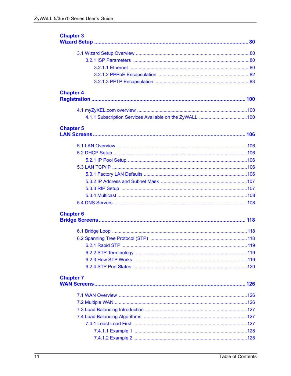 ZyXEL Communications Internet Security Appliance ZyWALL5UTM 4.0 User Manual | Page 11 / 803