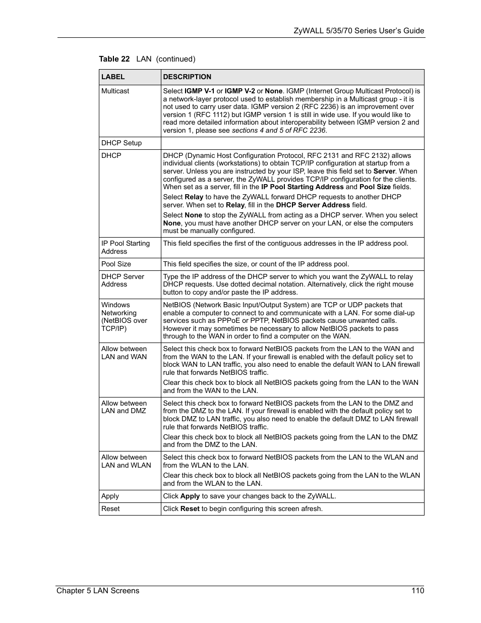 ZyXEL Communications Internet Security Appliance ZyWALL5UTM 4.0 User Manual | Page 110 / 803