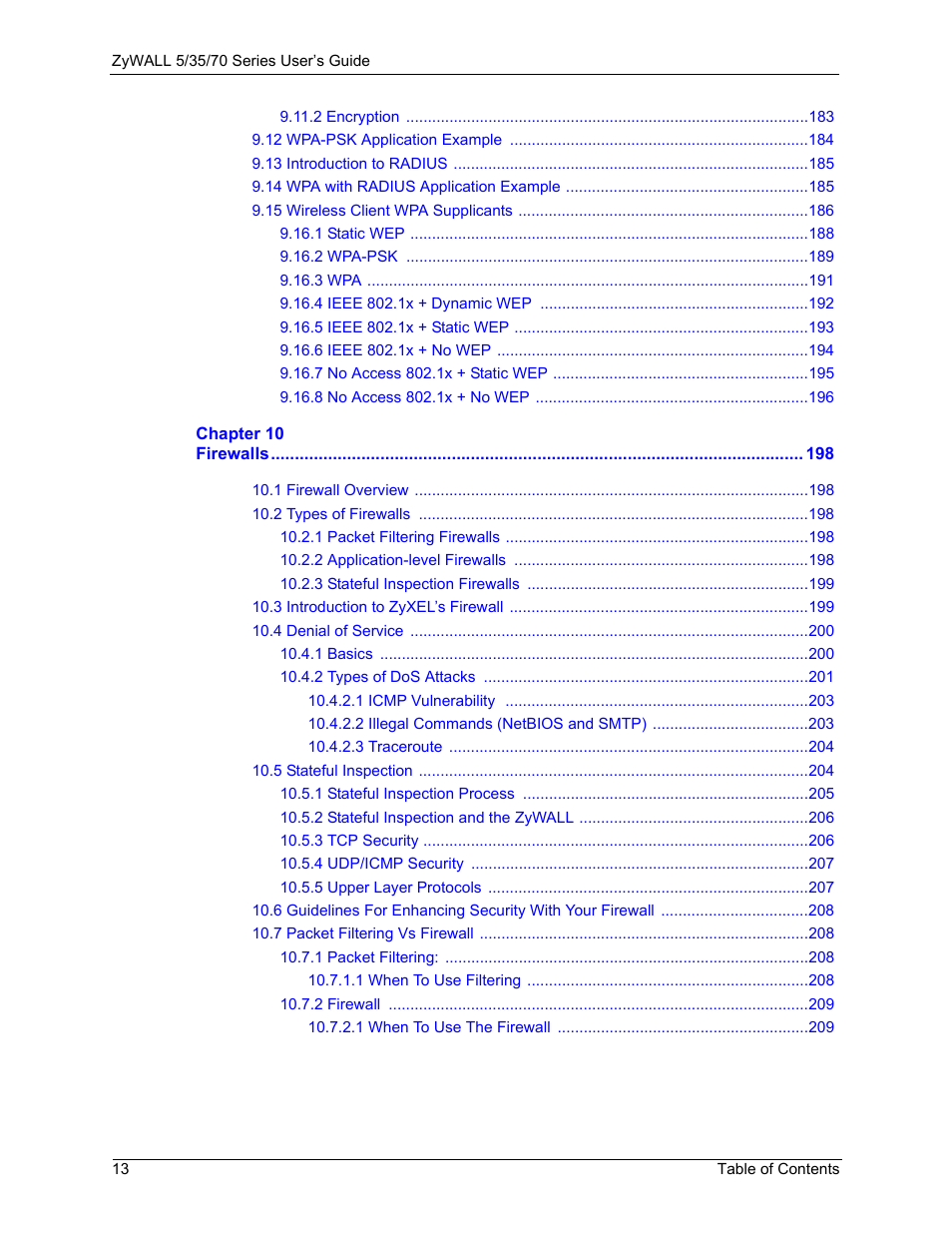 ZyXEL Communications Internet Security Appliance ZyWALL5UTM 4.0 User Manual | Page 13 / 803