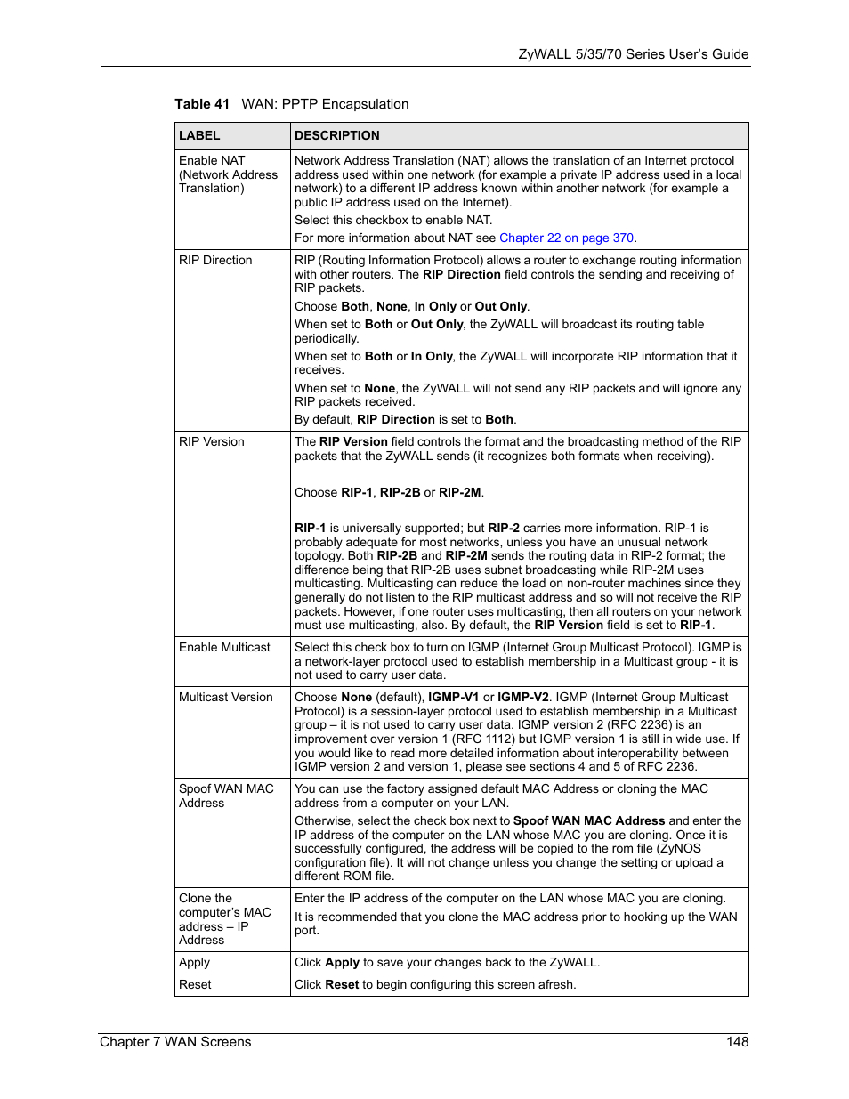 ZyXEL Communications Internet Security Appliance ZyWALL5UTM 4.0 User Manual | Page 148 / 803