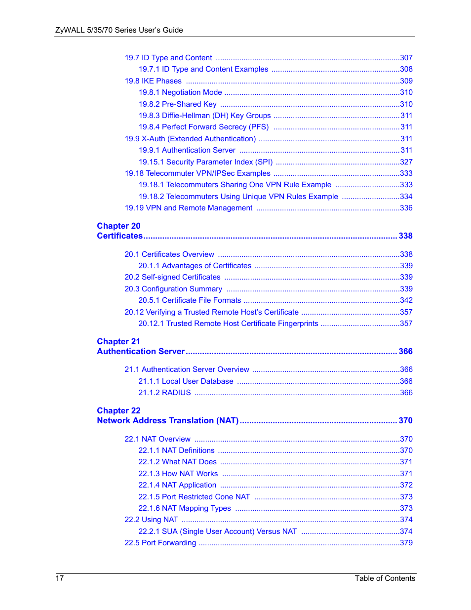 ZyXEL Communications Internet Security Appliance ZyWALL5UTM 4.0 User Manual | Page 17 / 803