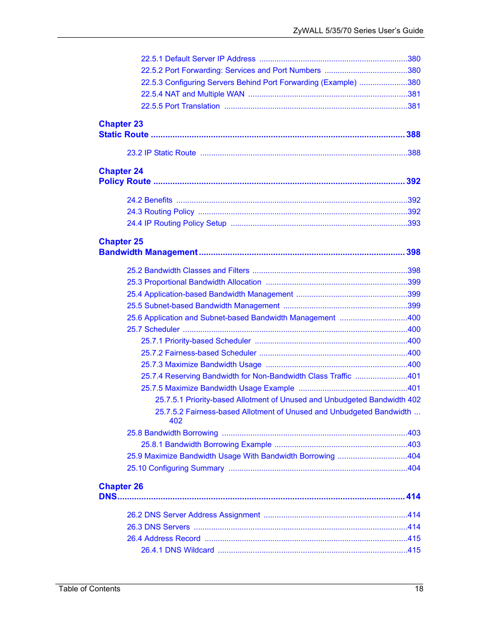 ZyXEL Communications Internet Security Appliance ZyWALL5UTM 4.0 User Manual | Page 18 / 803