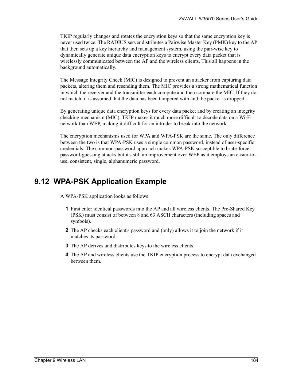 12 wpa-psk application example | ZyXEL Communications Internet Security Appliance ZyWALL5UTM 4.0 User Manual | Page 184 / 803