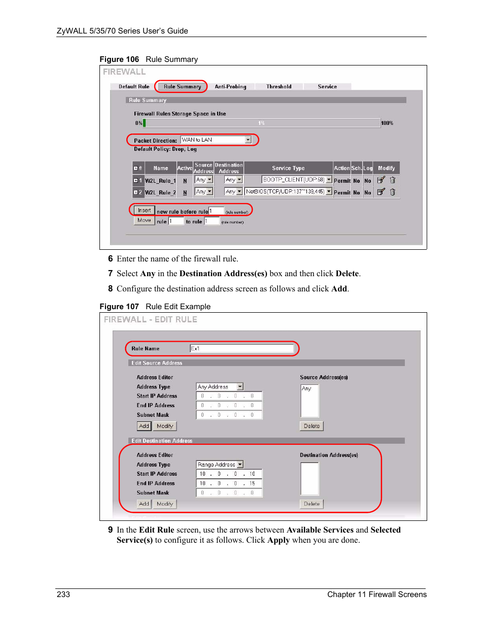ZyXEL Communications Internet Security Appliance ZyWALL5UTM 4.0 User Manual | Page 233 / 803