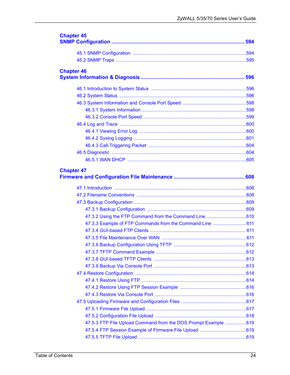 ZyXEL Communications Internet Security Appliance ZyWALL5UTM 4.0 User Manual | Page 24 / 803