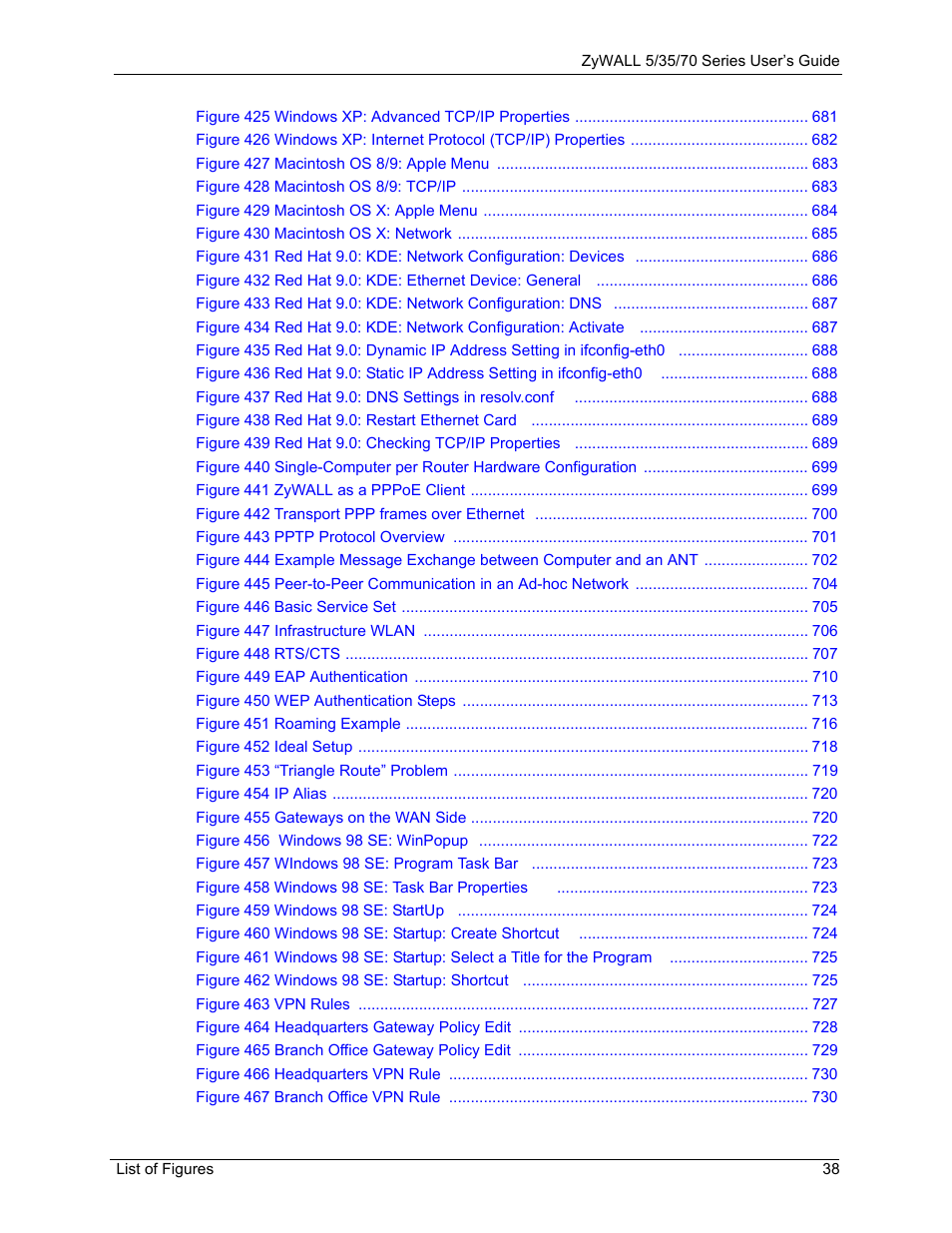 ZyXEL Communications Internet Security Appliance ZyWALL5UTM 4.0 User Manual | Page 38 / 803