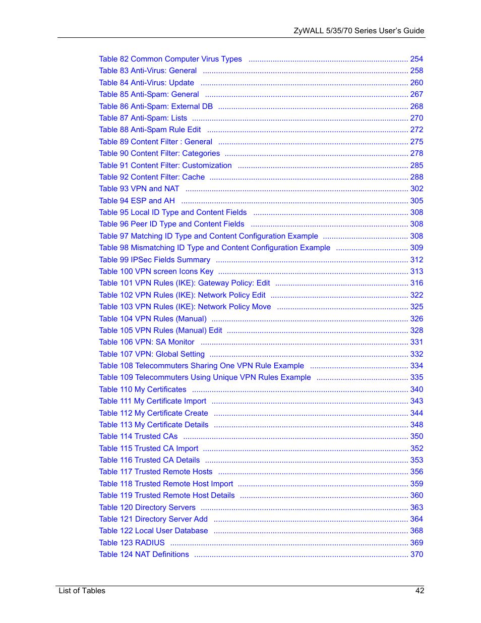 ZyXEL Communications Internet Security Appliance ZyWALL5UTM 4.0 User Manual | Page 42 / 803
