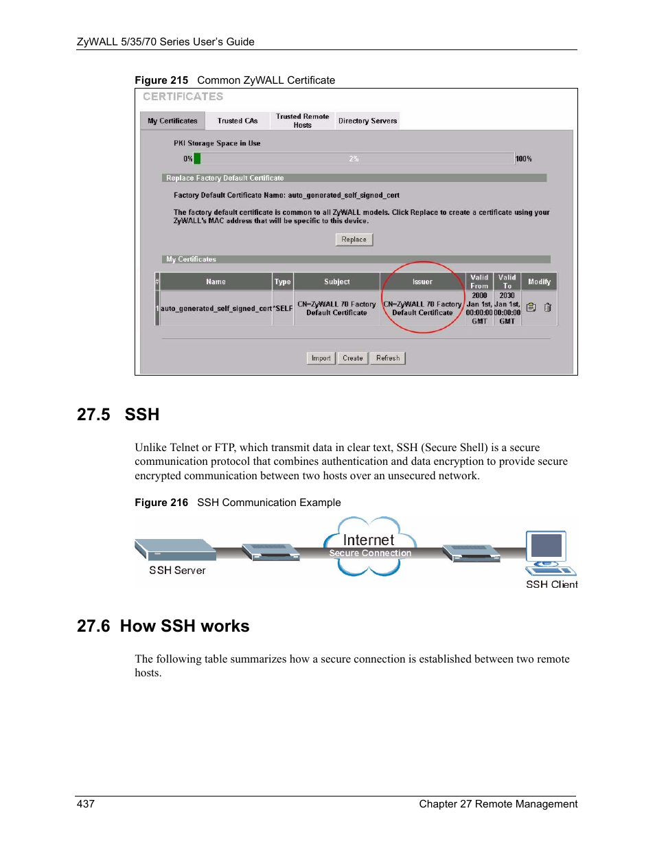 6 how ssh works, 5 ssh | ZyXEL Communications Internet Security Appliance ZyWALL5UTM 4.0 User Manual | Page 437 / 803