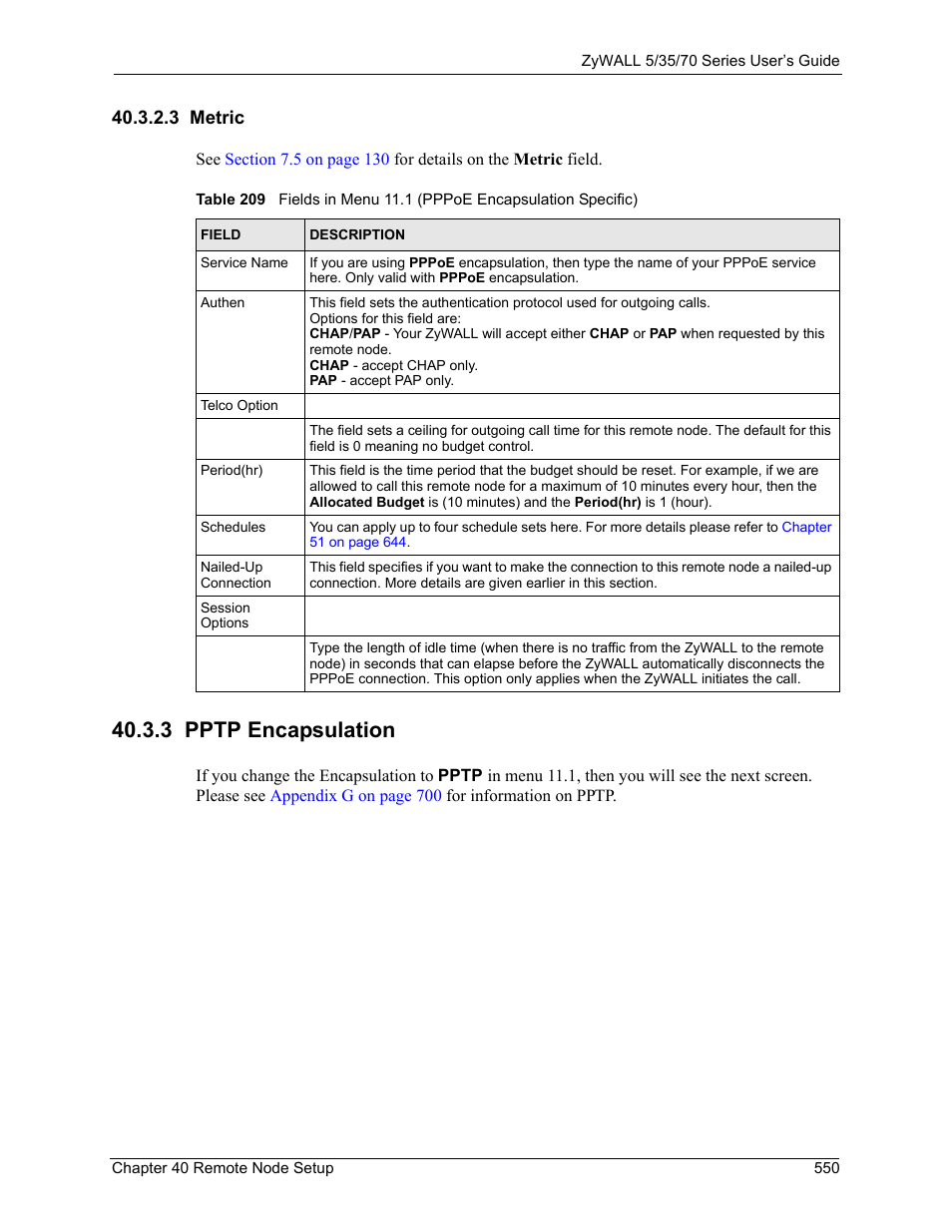 3 metric, 3 pptp encapsulation | ZyXEL Communications Internet Security Appliance ZyWALL5UTM 4.0 User Manual | Page 550 / 803