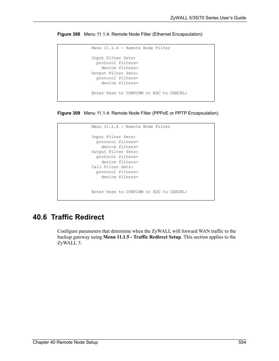 6 traffic redirect | ZyXEL Communications Internet Security Appliance ZyWALL5UTM 4.0 User Manual | Page 554 / 803
