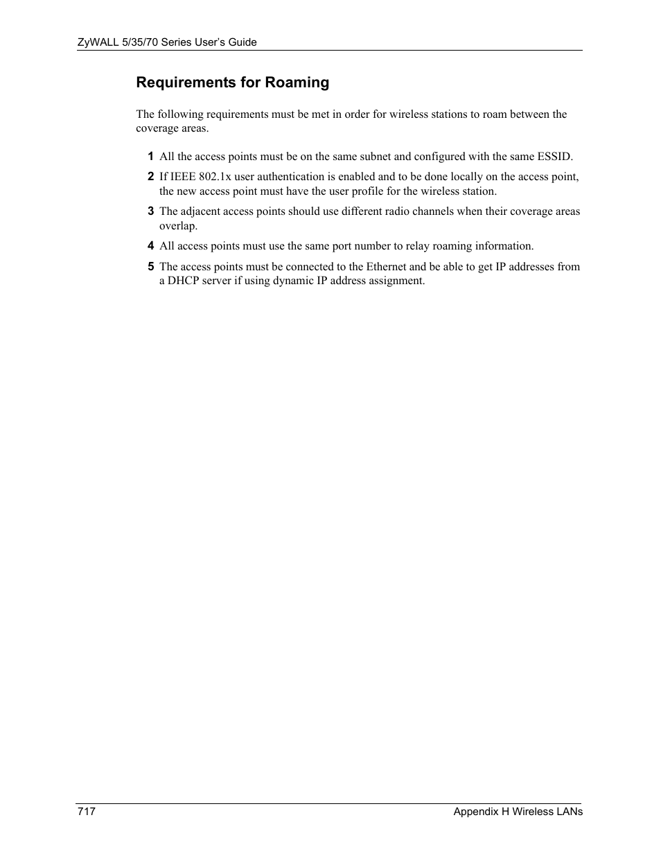 Requirements for roaming | ZyXEL Communications Internet Security Appliance ZyWALL5UTM 4.0 User Manual | Page 717 / 803