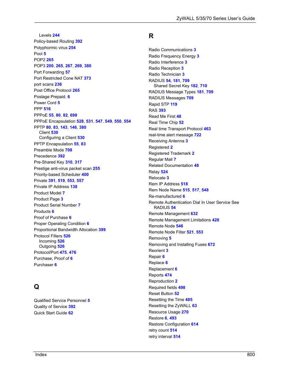 ZyXEL Communications Internet Security Appliance ZyWALL5UTM 4.0 User Manual | Page 800 / 803