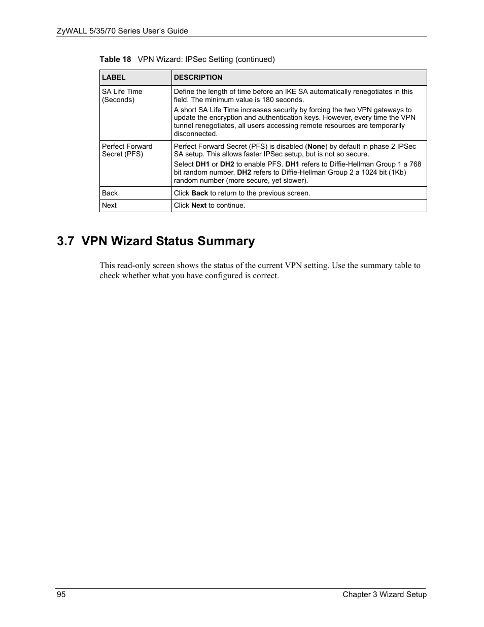 7 vpn wizard status summary | ZyXEL Communications Internet Security Appliance ZyWALL5UTM 4.0 User Manual | Page 95 / 803