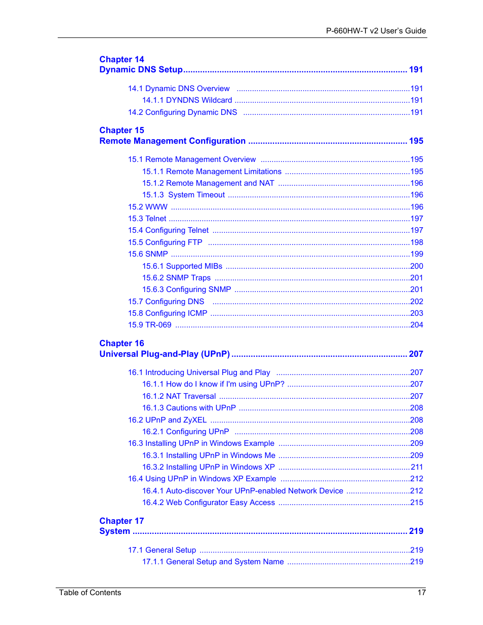 ZyXEL Communications P-660HW-T v2 User Manual | Page 17 / 351