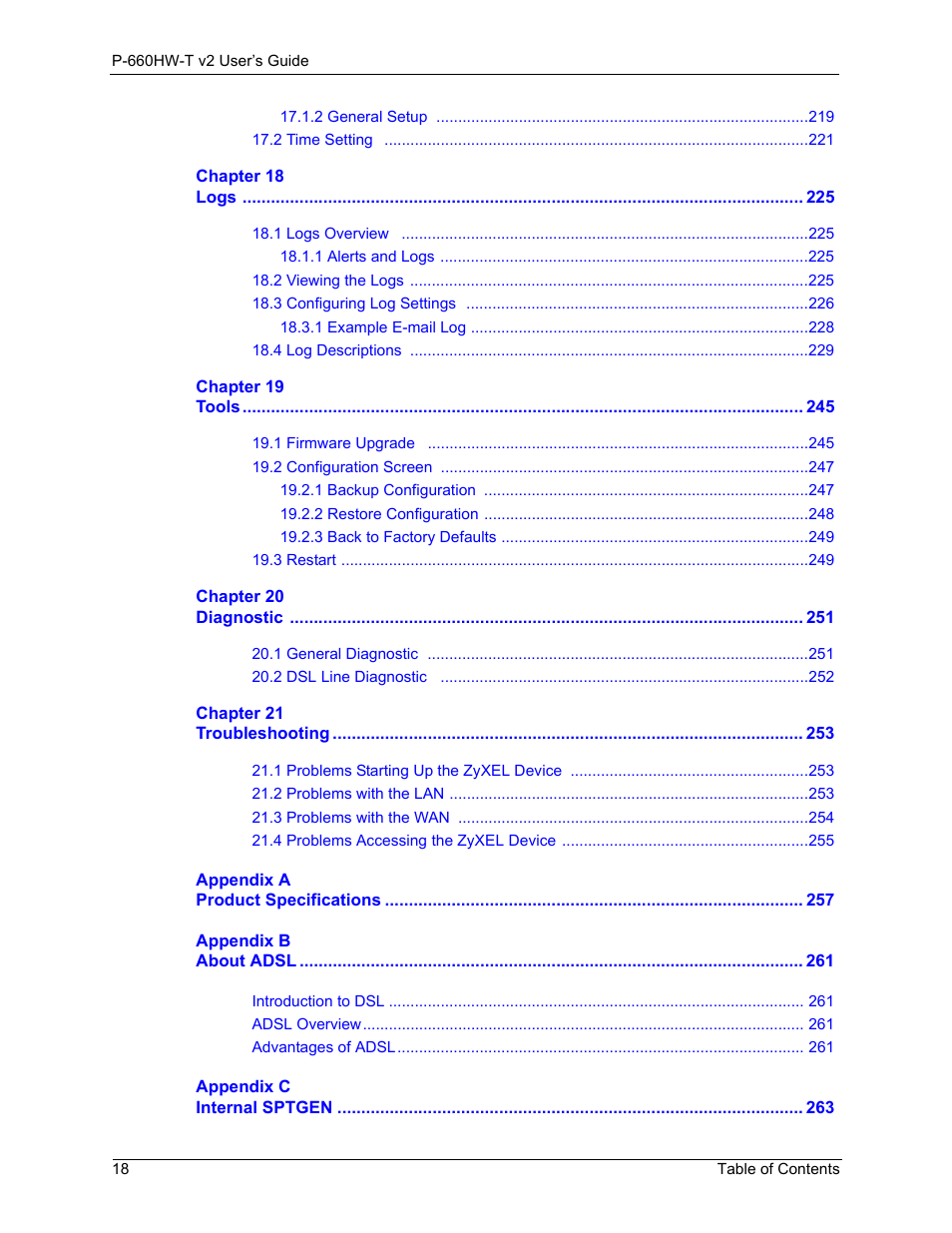 ZyXEL Communications P-660HW-T v2 User Manual | Page 18 / 351